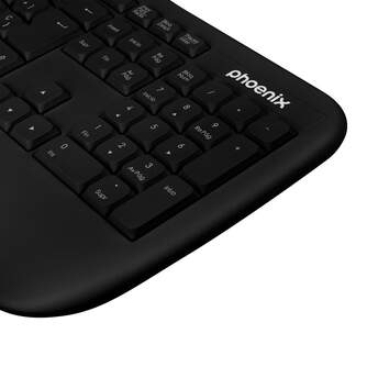 TECLADO PHOENIX K201 ERGONOMICO INALAMBRICO NEGRO