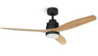 Ventilador de techo Ufesa Nepal - 132 cm, LED, Negro y Haya
