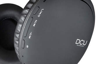 AURICULARES DCU BLUETOOTH DIADEMA   JACK NEGRO