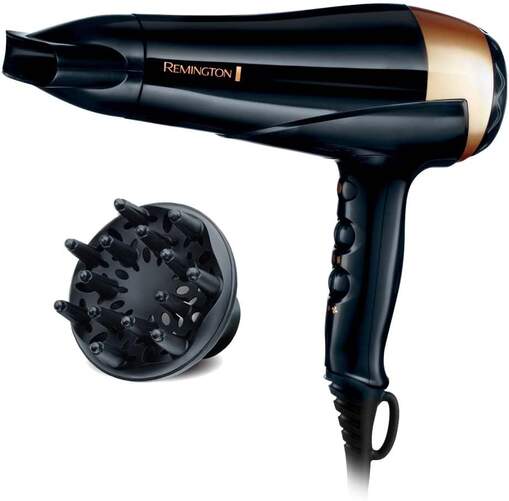 Secador Remington D6098 Eclat Brillance - 2200W, Iónico, 3 Temperaturas, 2 Velocidades, Difusor