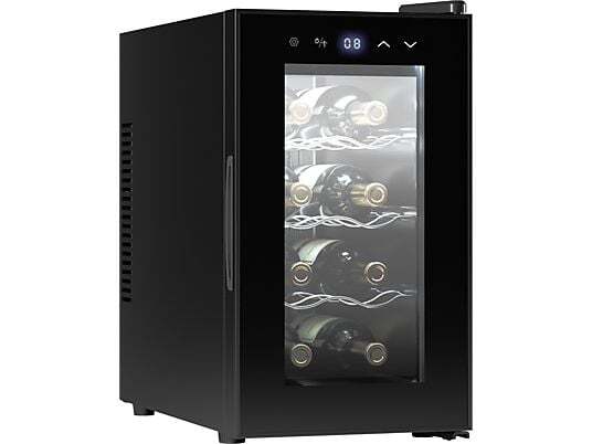 Vinoteca Cecotec 830 COOLCRYSTAL 02707 - 8 botellas, 21 litros, puerta de cristal, negra