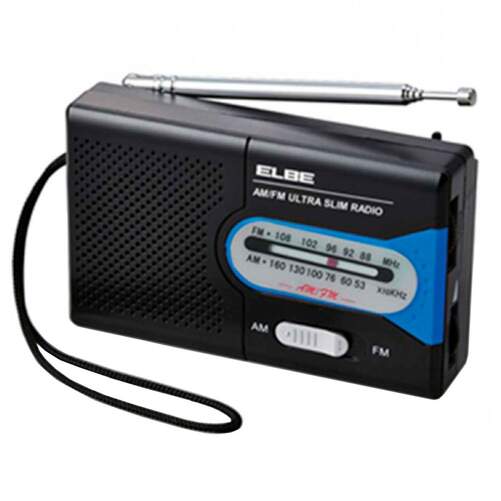 Radio portátil Elbe RF-55 negra - AM/FM, altavoz incorporado, antena telescópica, salida auriculares