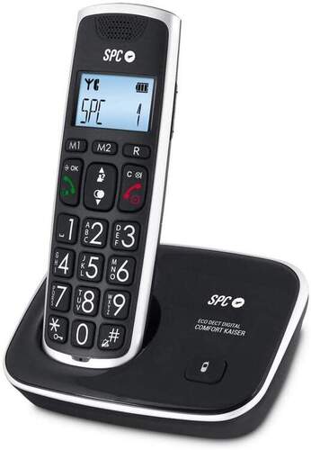Teléfono Inalámbrico SPC Comfort Kaisser 7608N - Agenda 20 Contactos, Manos Libres, Pantalla Azul