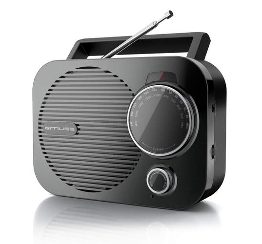 Radio portatil Muse M-050R - FM/AM, Negro, pilas y red eléctrica, antena telescópica