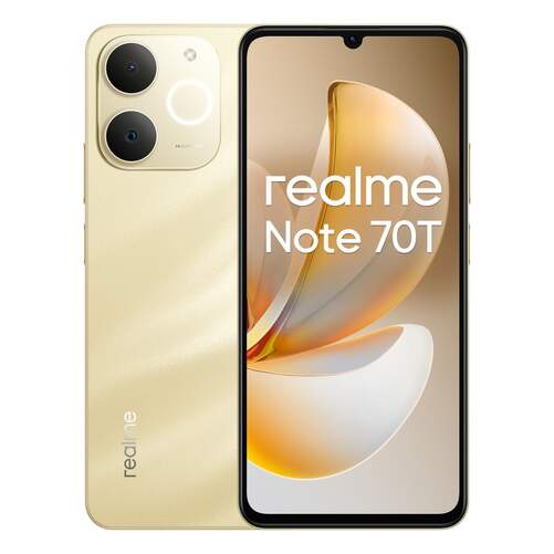 Realme Note 70T 4/128 GB Dorado - 6,74", carga rápida con 6000 mAh, 50+13 MP, Bluetooth 5.4