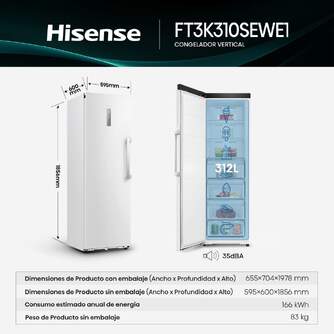 CONG.VER HISENSE FT3K310SEWE1 186x60 312L BCO