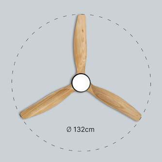 VENTILADOR TECHO UFESA NEPAL NEGRO/HAYA 132CM LED