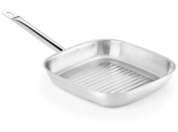 Sart&eacute;n Bra Profesional - 28 cm, Grill, Inox, Plata