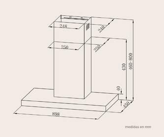 CAMPANA ARTICA ALINE90BI 90CM B INOX