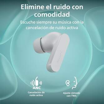 AURICULARES PHILIPS TAT2200WT/00 TWS ANC 36H BL