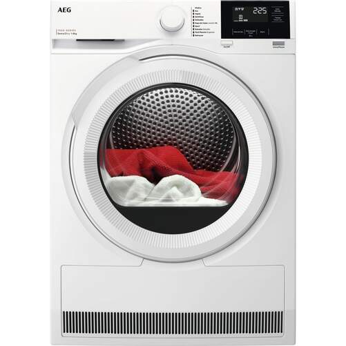 Secadora AEG TR718P2OB - 8 kg, Bomba de Calor, Display, Blanco