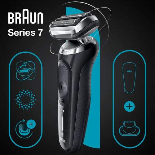Afeitadora Braun 71N1200s - Batería 50min, Seco-mojado, Funda Viaje, Accesorio Precisión
