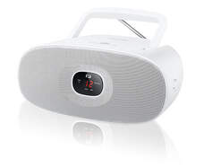 Radio CD Muse MD-202 RDW - Blanco, FM/MW, canciones programables, antena telescópica