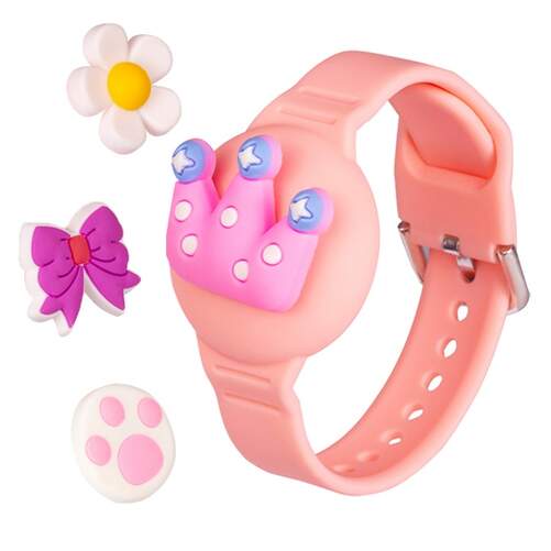 Pulsera localizadora DCU Charmband - Rastreador dual compatible con iOS/Android, negra
