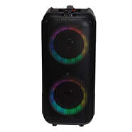 Altavoz Denver BPS-354 Trolley - 200 W, Negro con luz RGB, Bluetooth, Woofer 2x6,5"
