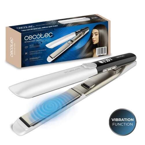 Plancha pelo Cecotec RitualCare Twerk - Placas vibrantes, Temp. max 230 &ordm;C, Revestimiento cer&aacute;mica