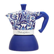 Cafetera Italiana Bialetti Inducci&oacute;n Dolce&Gabbana - Mediterr&aacute;neo, 4 Tazas, Azul