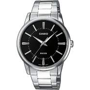 Reloj Casio Collection Hombre MTP-1303PD-1AVEG - Esfera anal&oacute;gica negra, carcasa y correa plateada