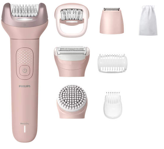 Depiladora Philips BRE719/00 - Seco y mojado, 60 min autonom&iacute;a, 8 accesorios, ProGuide 360&ordm;