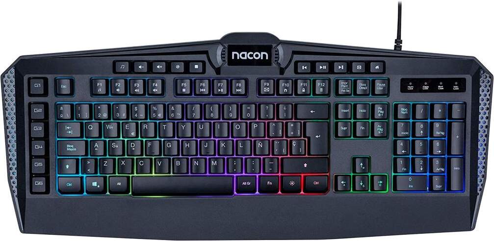 Teclado Gaming Nacon PCCL-210ES - Semi-Mecánico, Retroiluminación RGB