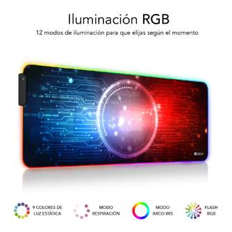 ALFOMBRILLA SUBBLIM CHIP GAMING LED RGA 9 COLORES