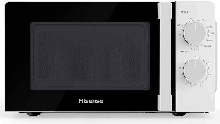 Microondas Hisense H20MOWS1HG - 20L, Grill, 6 niveles potencia, Tempor