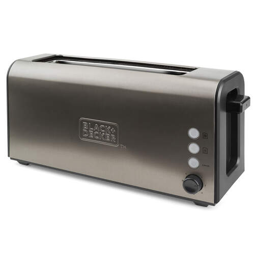 Tostador Black&Decker BXTO1000E - 1000W, 1 Ranura Larga, 7 Intensidades, Acero Inox