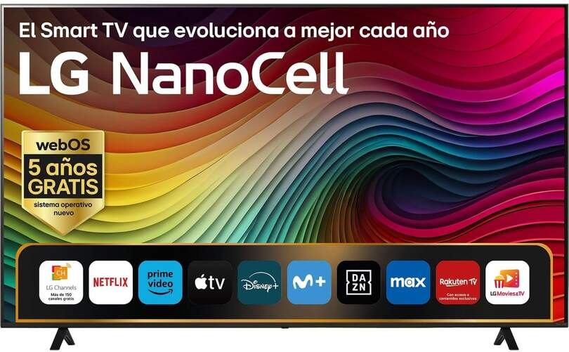 TV 75" LG 75NANO82T6B - 4K Ultra HD, Nanocell Alfa 5, Web OS 24, 60 Hz, 20 W