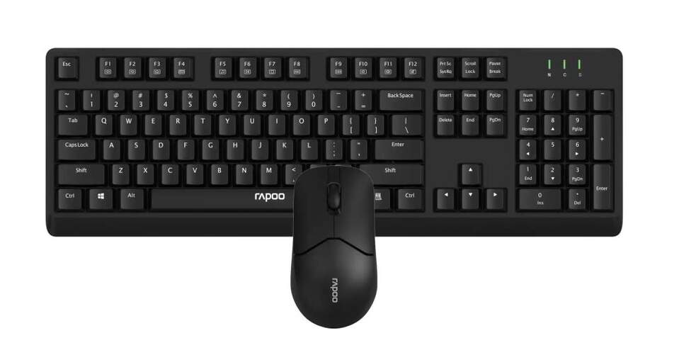 Teclado y Ratón Rapoo X1500 00229951 - Uso Universal, Óptico, Negro