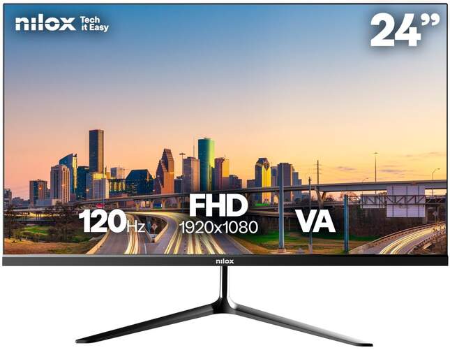 Monitor Nilox 24" NXM24FHD1203 - LED, Full HD, 120 Hz, tiempo respuesta 4 ms, VESA 75x75