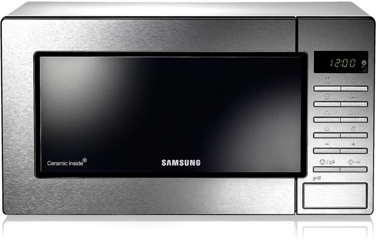 Microondas con grill Samsung GE87M-X/XEC - 23L, 800W, 6 Potencias, Display, TDS, Bol Vapor, Inox