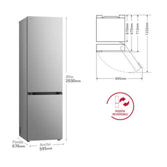 FRICOM. LG GBV7280BPY 203x60 METALFRESH INOX