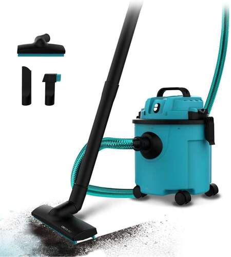 Aspiradora Trineo Cecotec Conga W&D Garden 100012 - Sin Bolsa, 1200 W, 16 L, Azul, Negro