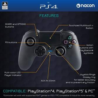 MANDO NACON PS4 MANDO OFICIAL WIRELESS