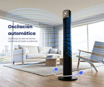 VENTILADOR TORRE ARTICA 45W 112 CM NEGRO