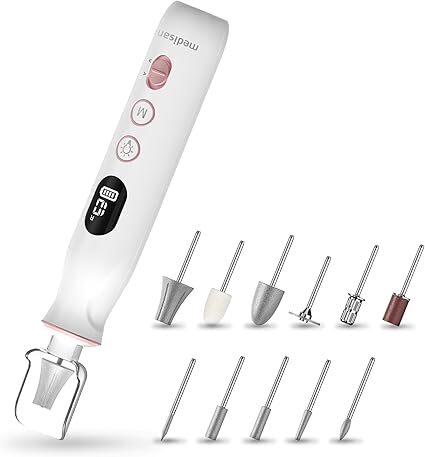 Set de Manicura Medisana MP940 - 10 Accesorios, Bateria Lítio, Autonomía 2h, Pantalla LCD, Blanco