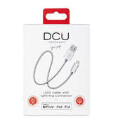 Cable DCU Lightning a USB A - 1 metro, plata aluminio