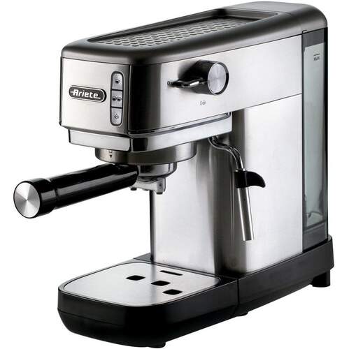 Cafetera Espresso Ariete 1380 Slim - 1300W, 15 Bares, Thermoblock, 1.1 Litros, Acero Inox, Brazo
