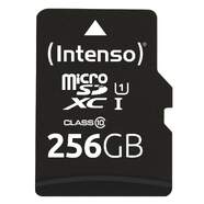 Tarjeta Micro SD Intenso 256 GB - Clase 10, Incluye adaptador SD a MicroSD, hasta 90 mb/s