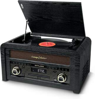 GIRADISCOS ESTEREO MUSE MT-115W MADERA