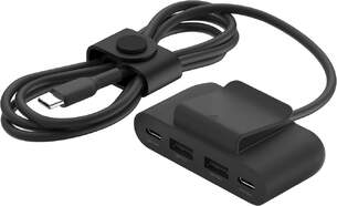 Extensor de Corriente Belkin BUZ001 - 2 Puertos USB-A y 2 Puertos USB-C, Cable 2 m, Negro