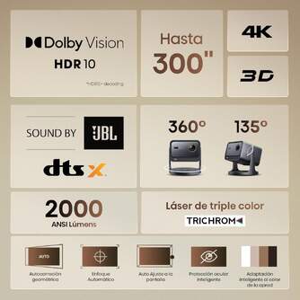 PROYECTOR HISENSE LASER MINI C2 65-300%%%quot; 4K SMARTTV