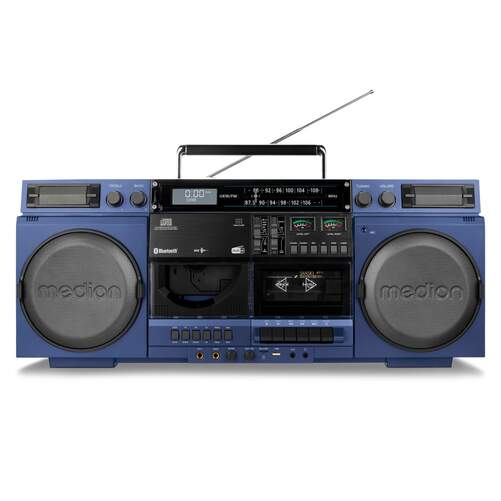 Radio CD Medion Boombox P66538 Retro - Pantalla LCD, Bluetooth, Radio DAB+, Ecualizador, CD-R, CD-RW