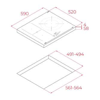 ENCIM. TEKA IBF63210SSMBK 3F FLEX INDUC. 112520050