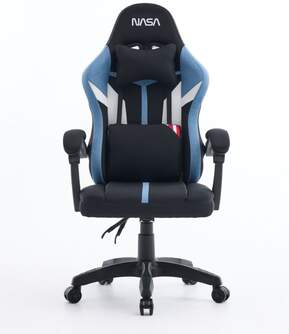 SILLA GAMING NASA SATURN PRO NEGRO AZUL CLARO