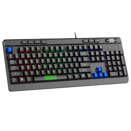 Teclado completo Sparco - Gaming, retroiluminación en 12 colores, 104 teclas + 7 multifunción, negro