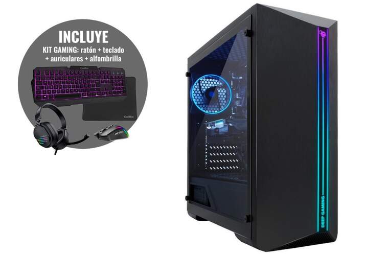 Ordenador Gaming Depp A2001 - Ryzen 5 5600G, 16 GB RAM, 1 TB SSD, AMD Radeon, Windows 11 Pro