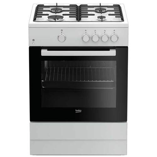 Cocina Gas Butano Beko FSG62000 DWL - 4 Fuegos, 60x60cm, AutoApagado Seguridad, Blanca