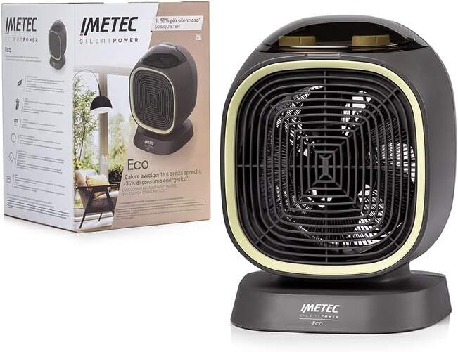 Calefactor Imetec Silent Power Eco - 2200W, Temperatura regulable, SAFE Sist. Máx Seguridad