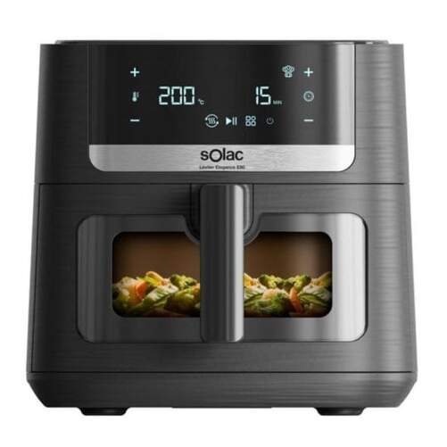 Freidora Aire Solac FA1801 - 8 L, 2 Resistencias, Digital, Inducción, Negro